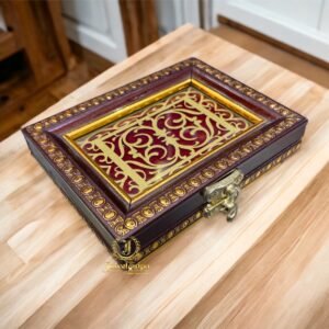 Wooden Double Gold Coin Box ( Ginni )