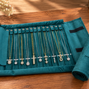 Suede Chain Folder ( Teal Green)