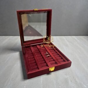 Maroon Ring Display Stock Box