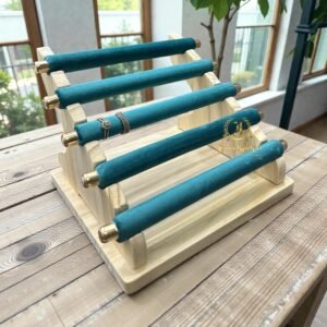 Wooden Ring Display Stand (Teal Green)