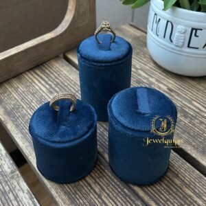 Blue Cylindrical Ring Stand (set of 3)