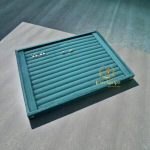 Teal Green Suede Line Ring Display Tray