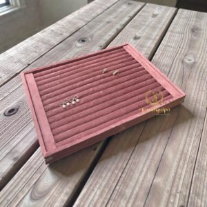 Rosegold Suede Line Ring Display Tray