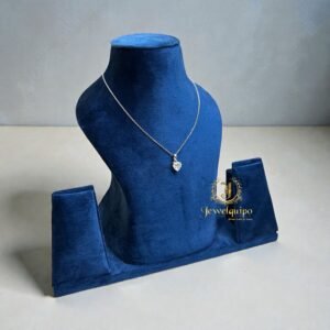 Blue Suede Neck Display Stand (With Earrings )