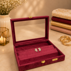 Maroon Suede Tops Box