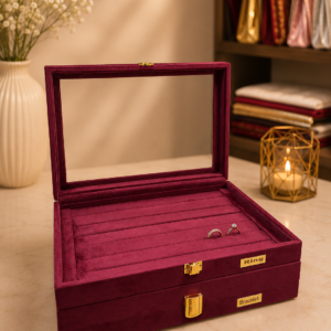 Maroon Suede Ring Box