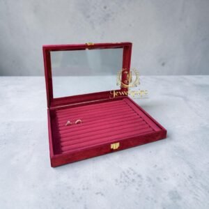 Maroon Suede Ring Box